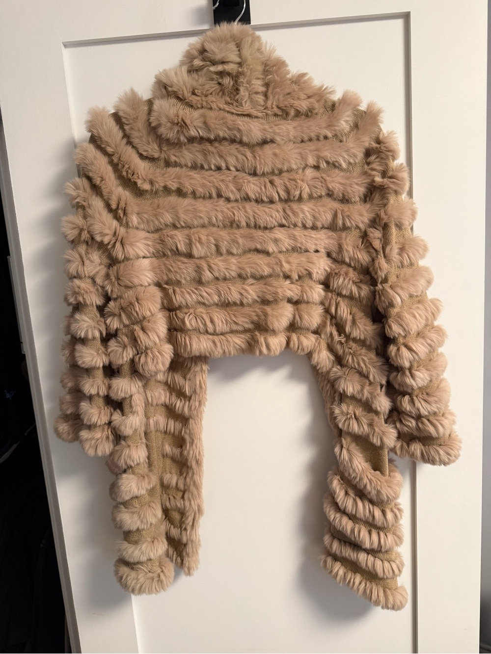 Hbrand Rabbit Fur Wrap Sweater Jacket - Picture 2 of 8